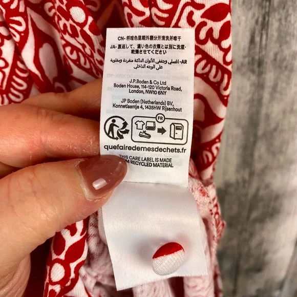 NWOT Boden Racer Neck Halter Maxi Dress in Red Floral Tile Size 4 Regular. - Picture 10 of 13